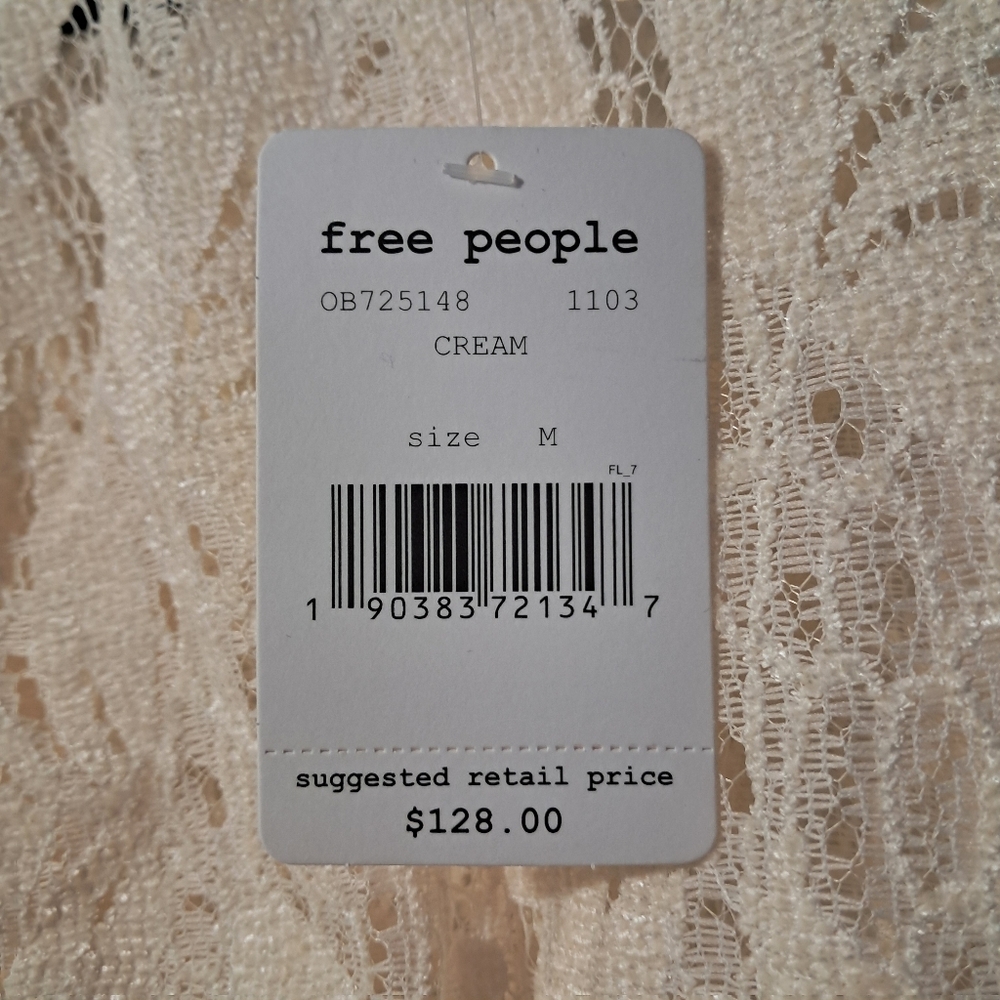 NWT Free People Ruby Lace Mini Dress Cream Ivory Cottagecore US Wmns Size Medium - Picture 9 of 10